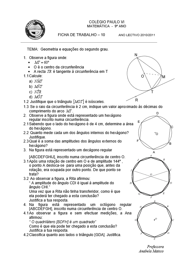 9º Ano - Equações Do 2º Grau, PDF, Equações