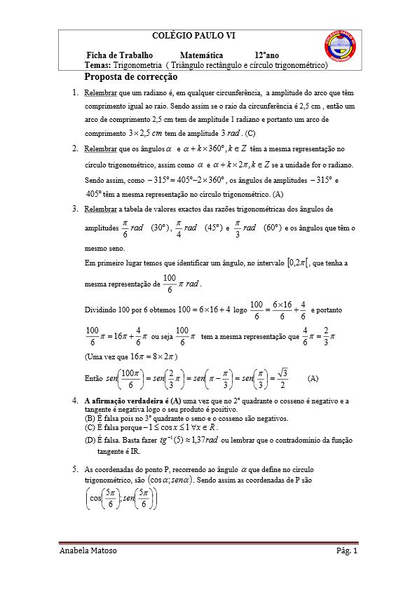 trigonometria ficha1 proposta de correccao 2 pdf image